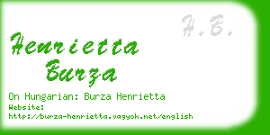 henrietta burza business card